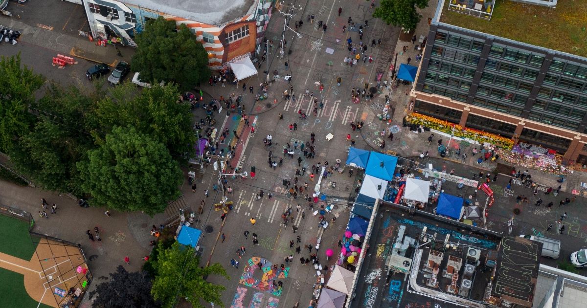 An aerial view of Seattle's Capital Hill Organized Protest, or CHOP, provides a good idea of what we can expect if future places, like Portland, OR, undergo police-free zones.
