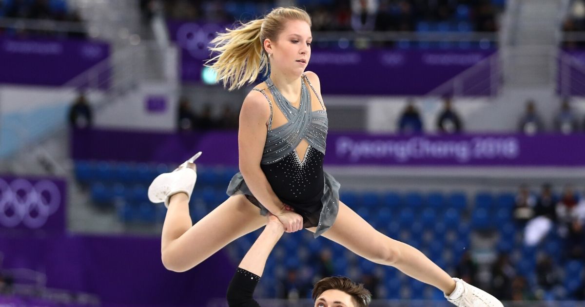 Ekaterina Alexandrovskaya and Harley Windsor of Australia compete during the Pair Skating Short Program in the 2018 Winter Olympics in Pyeongchang, South Korea.