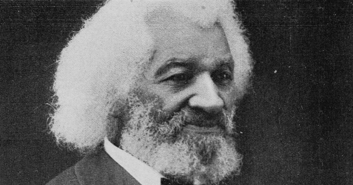 A 1902 black-and-white studio portrait of Frederick Douglass, an African-American social reformer, abolitionist, orator, writer and statesman, is seen above.