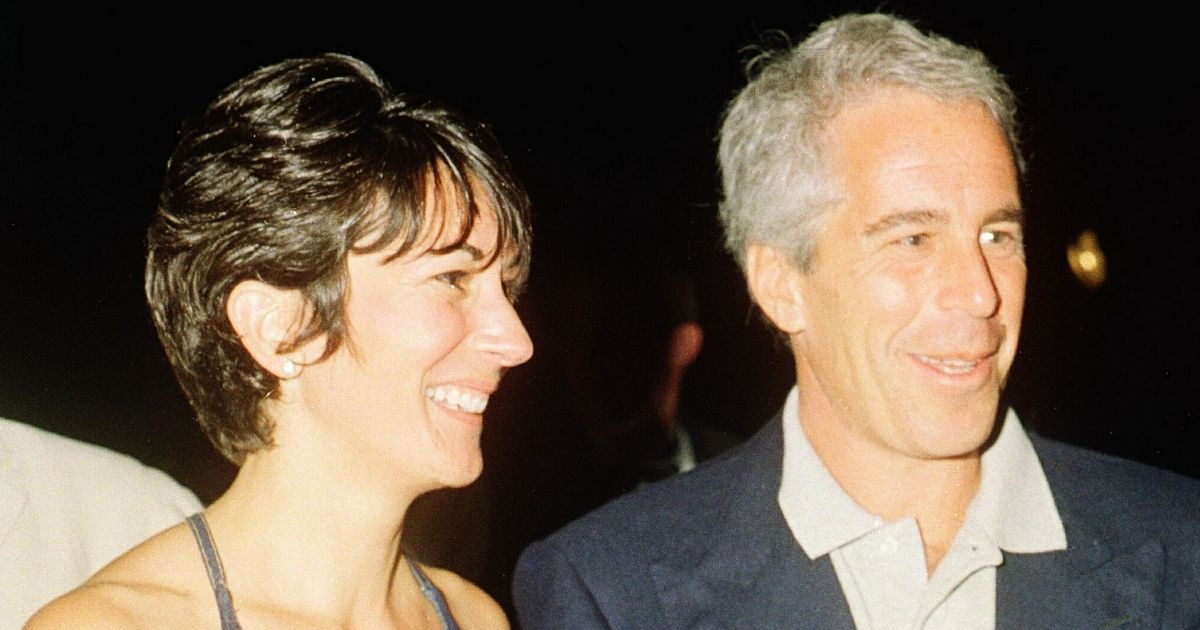 Ghislaine Maxwell, left, and Jeffrey Epstein pose for a portrait during a party at the Mar-a-Lago club in Palm Beach, Florida, on Feb. 12, 2000.