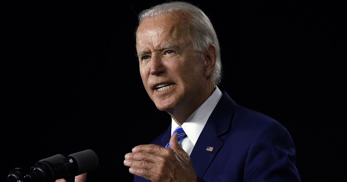 Democratic presidential candidate Joe Biden speaks at the Chase Center in Wilmington, Delaware, on July 14, 2020.