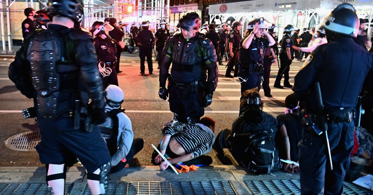 Police make arrests on looters in New York City on June 2, 2020.
