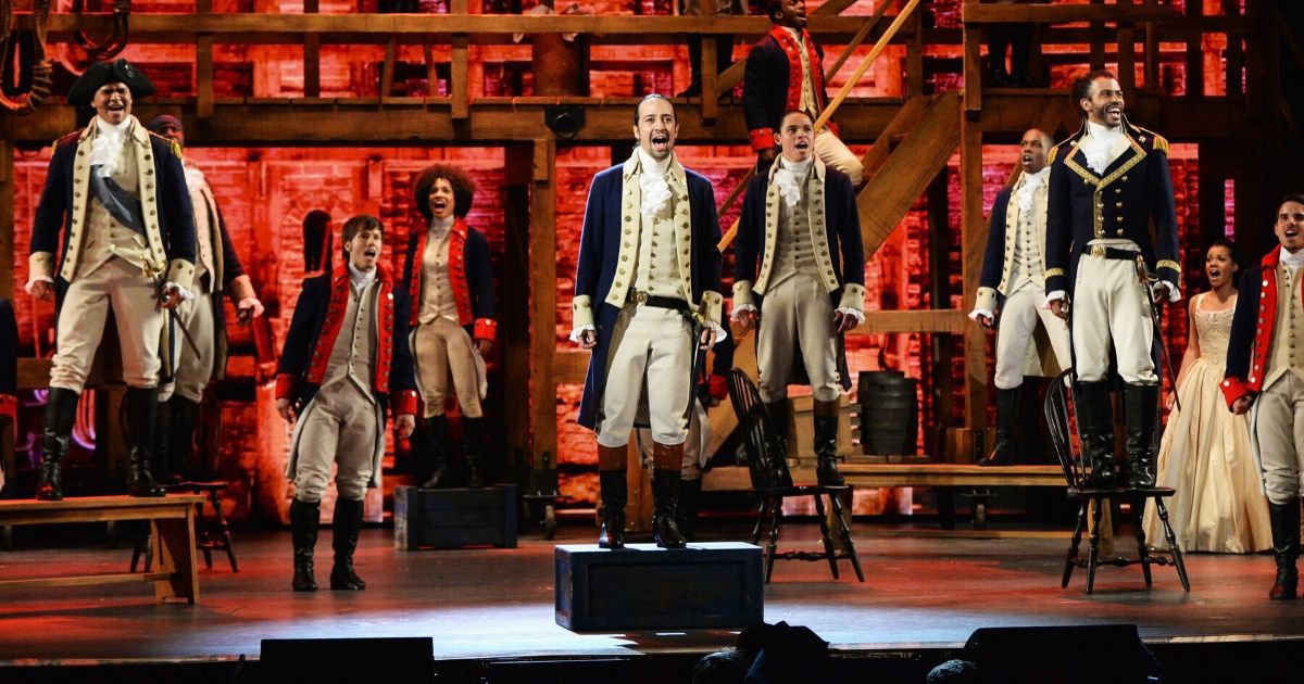Lin-Manuel Miranda and the cast of "Hamilton" perform onstage during the 70th annual Tony Awards at the Beacon Theatre in New York City on June 12, 2016.