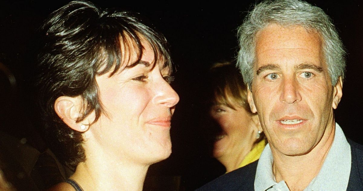 Ghislaine Maxwell and Jeffrey Epstein are seen at a party in Palm Beach, Florida, on Feb. 12, 2000.