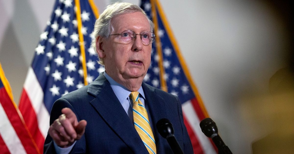 Senate Majority Leader Mitch McConnell speaks during a news conference following the weekly Senate Republican policy luncheon in the Hart Senate Office Building on June 30, 2020, in Washington, D.C.