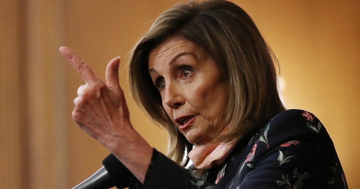 Speaker of the House Nancy Pelosi gestures during a news conference in the Rayburn Room at the U.S. Capitol on July 15, 2020.