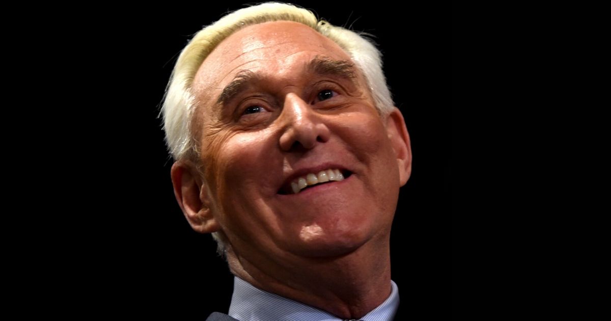 Roger Stone speaks during a news conference in Washington, D.C., on Jan. 31, 2019.