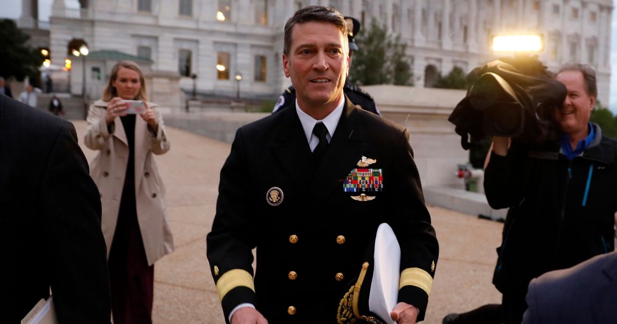 Dr. Ronny Jackson, then the nominee for Veterans Affairs secretary, departs the U.S. Capitol on April 25, 2018, in Washington, D.C.