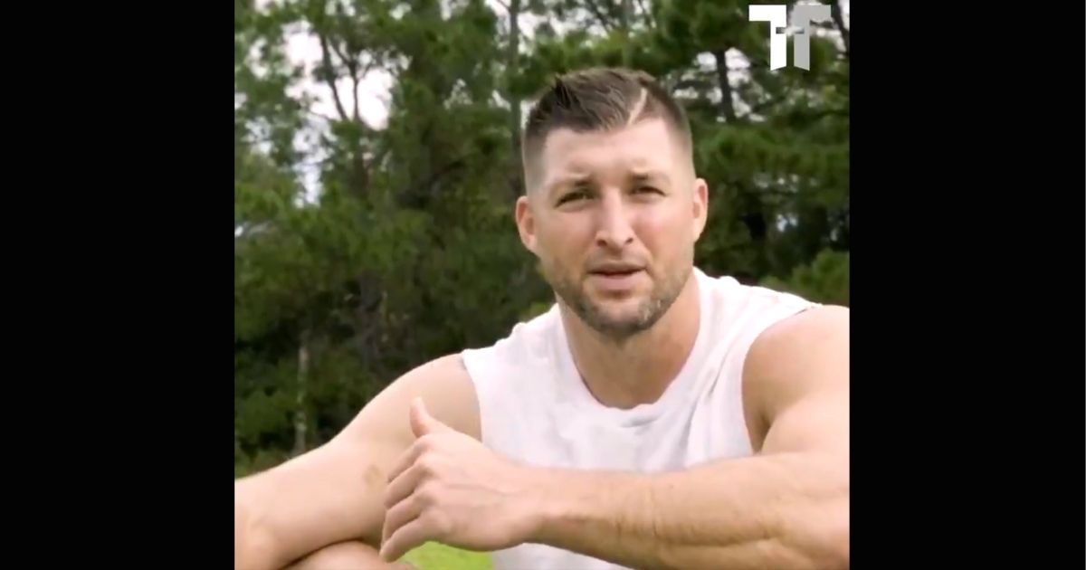 Tim Tebow is seen in an inspirational video he posted to Twitter on July 27, 2020.