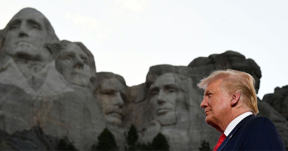 President Donald Trump arrives for the Independence Day celebration at Mount Rushmore National Memorial in Keystone, South Dakota, on July 3, 2020.