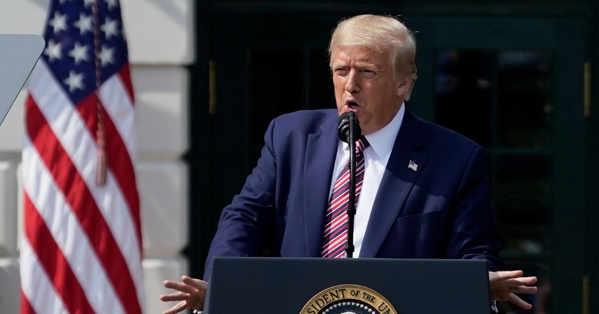 President Trump delivers remarks at the White House on rolling back regulations on July 16, 2020.