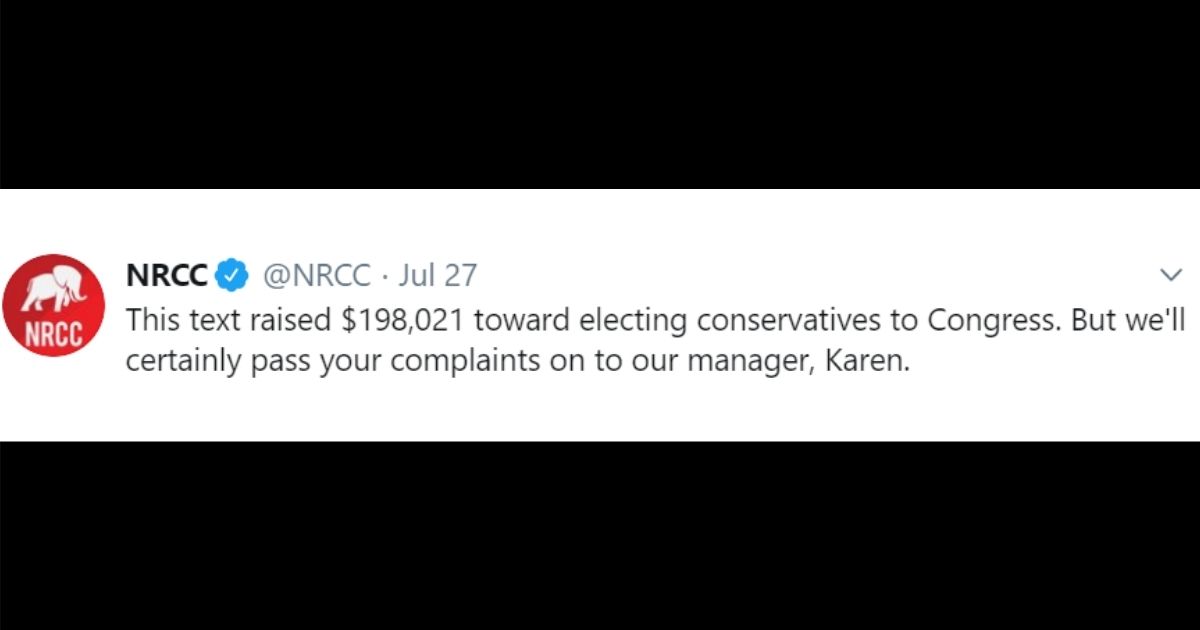 A tweet from the National Republican Congressional Committee called conservative commentator Kurt Schlichter a "Karen."