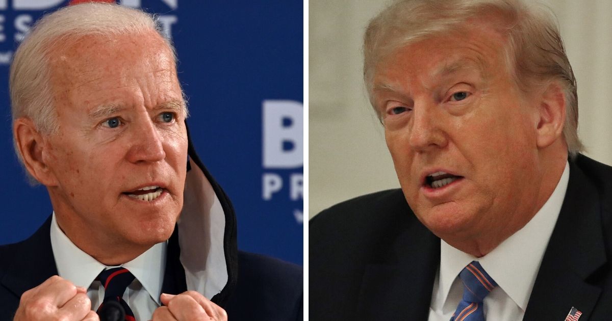 Former Vice President Joe Biden, left; and President Donald Trump, right.