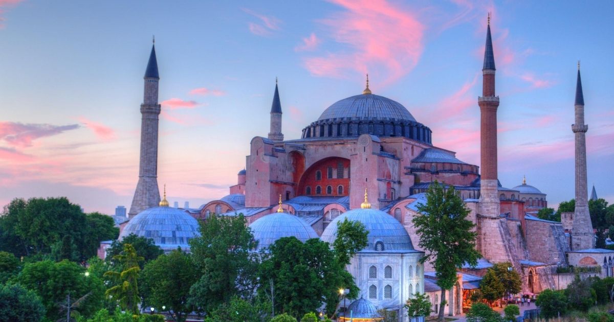 The Hagia Sophia in Istanbul is pictured above.