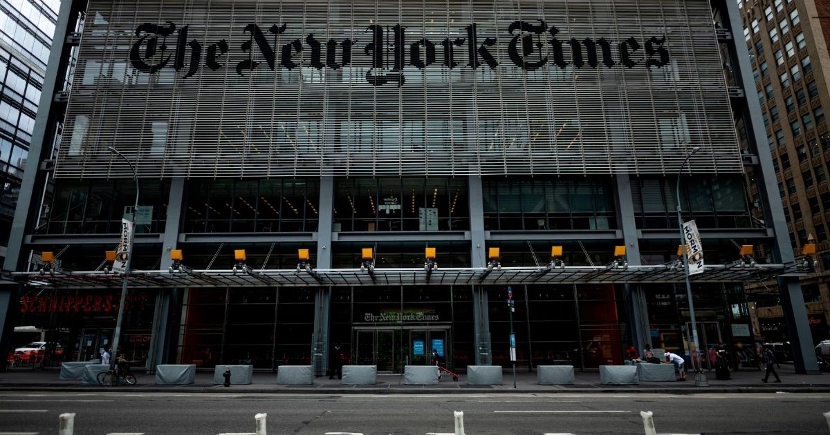 The New York Times building, as pictured in June 2020. The Times will start its 'Nice White Parents' podcast series on July 30.