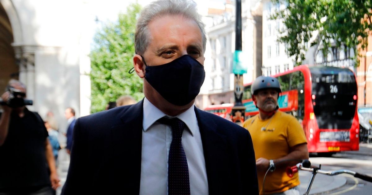 Former British spy Christopher Steele leaves the high court on July 20, 2020.