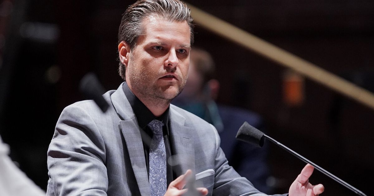 Rep. Matt Gaetz of Florida speaks during a House Armed Services Committee hearing on July 9, 2020, in Washington, D.C.