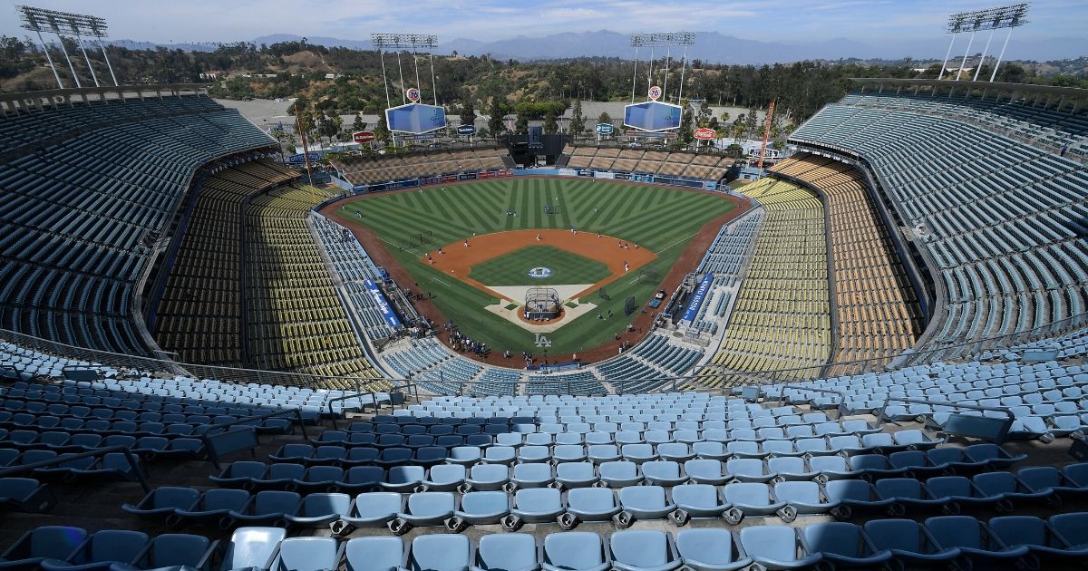 Dodger Stadium is seen on Aug. 3, 2019, in Los Angeles, California.