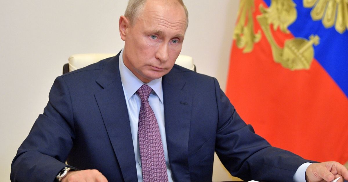 Russian President Vladimir Putin chairs a video meeting outside Moscow on July 2, 2020, as he thanked Russians after a nationwide vote approved controversial constitutional reforms that allow him to extend his rule until 2036.
