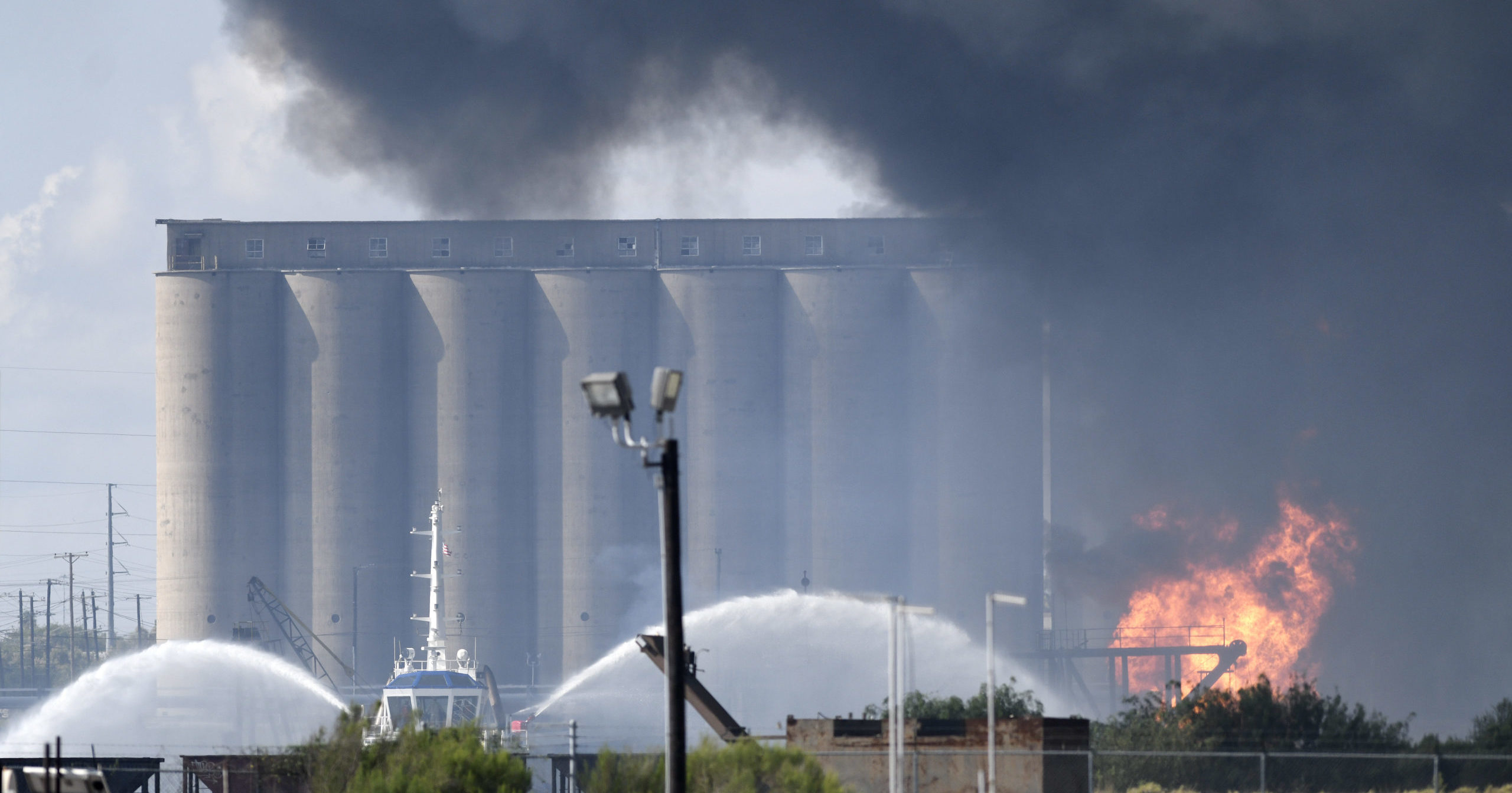 A dredging vessel in Corpus Christi, Texas, hit a pipeline on Aug. 21, 2020, sparking an explosion that sent six people to the hospital and left four others missing.