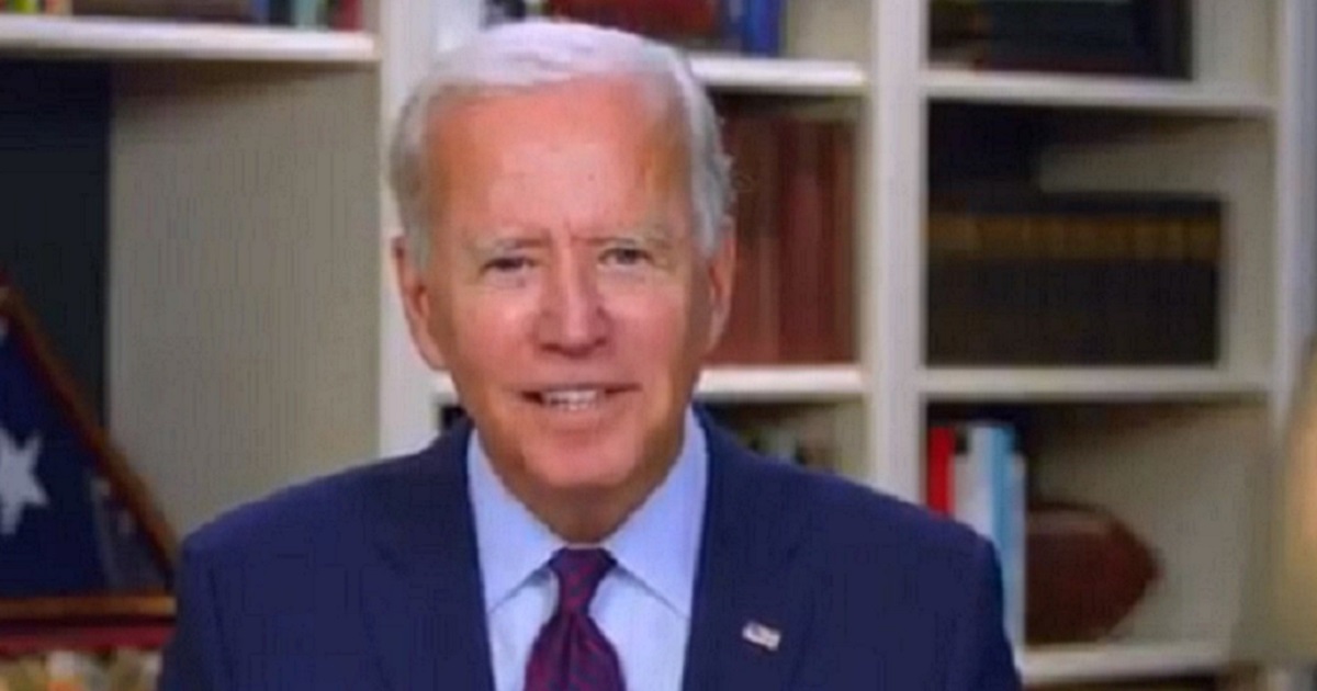 Vice President Joe Biden is pictured during an interview that aired Thursday for the virtual convention of the National Association of Black Journalists and National Association of Hispanic Journalists.