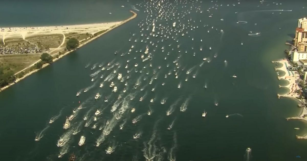 Boats parade in support of President Donald Trump off Clearwater Beach, Florida