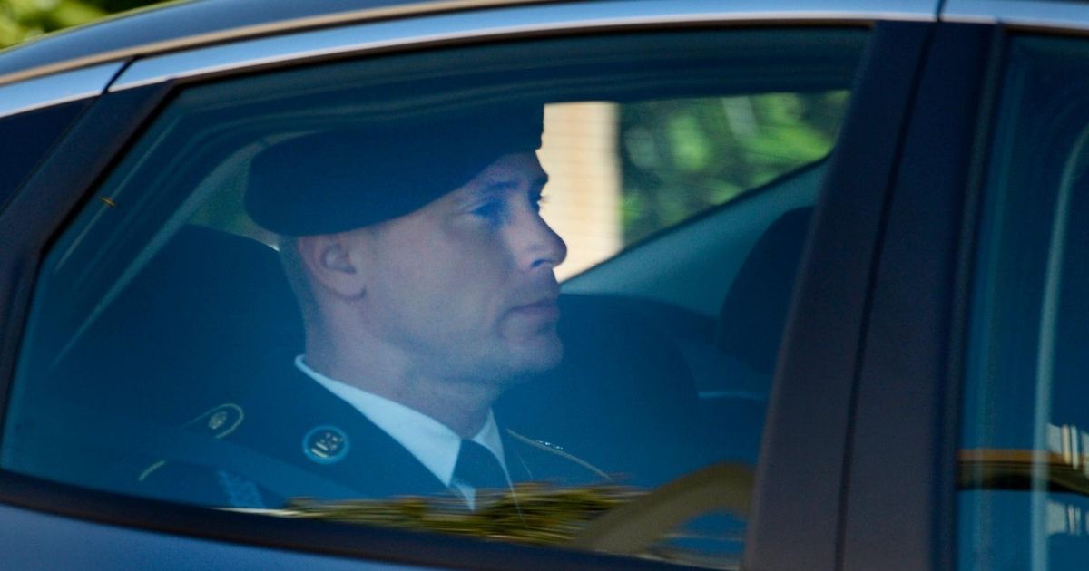 Bowe Bergdahl is shown being transported from the Ft. Bragg military courthouse on Nov. 1, 2017.