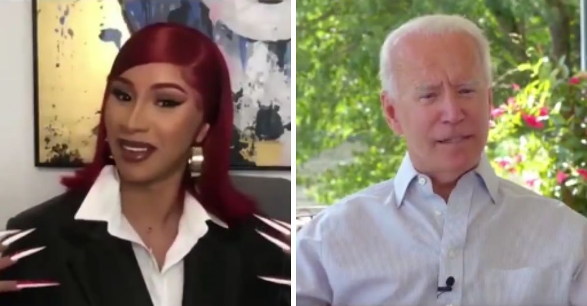 Joe Biden, right, told Cardi B in an interview that he has five grandkids, when he actually has seven.