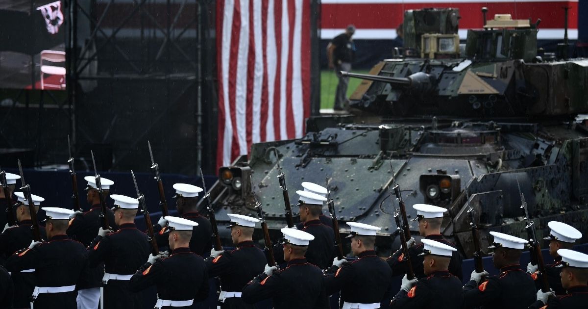 A Bradley Fighting Vehicle is seen during the National Independence Day Parade at the Lincoln Memorial in Washington on July 4, 2019.