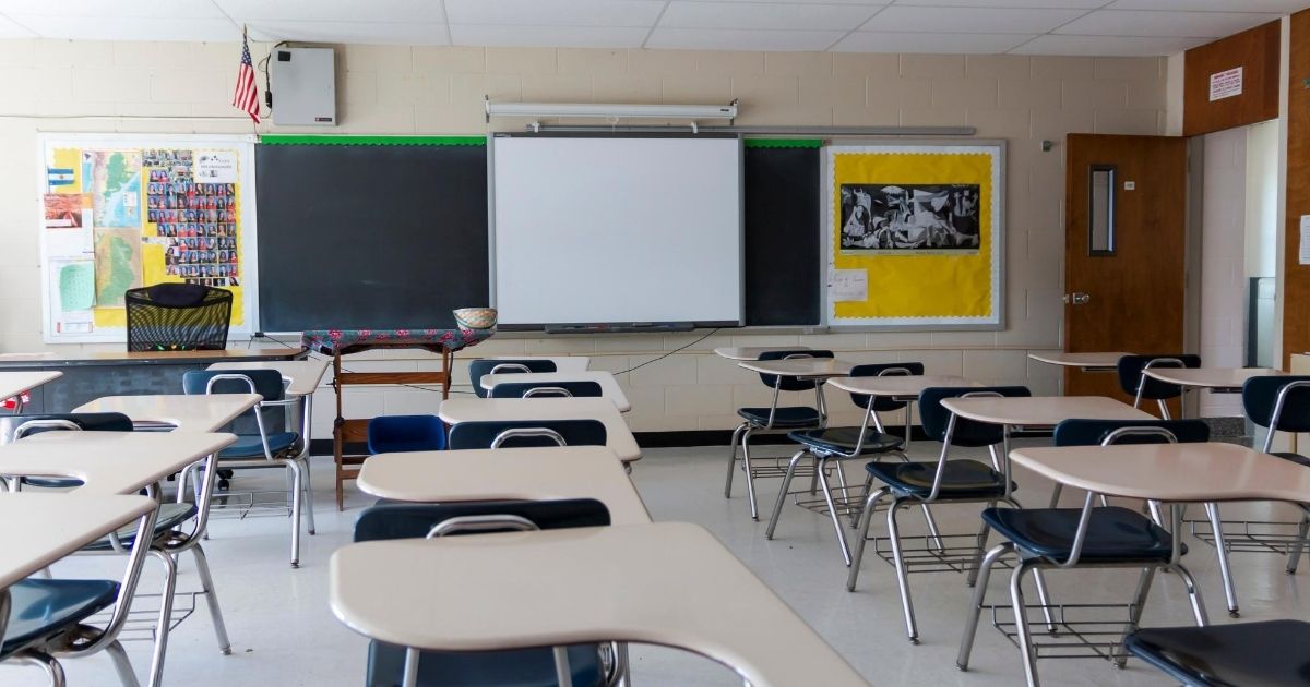 A classroom in West Islip, New York, is still empty June 3, 2020, after months of no classes due to the coronavirus pandemic.