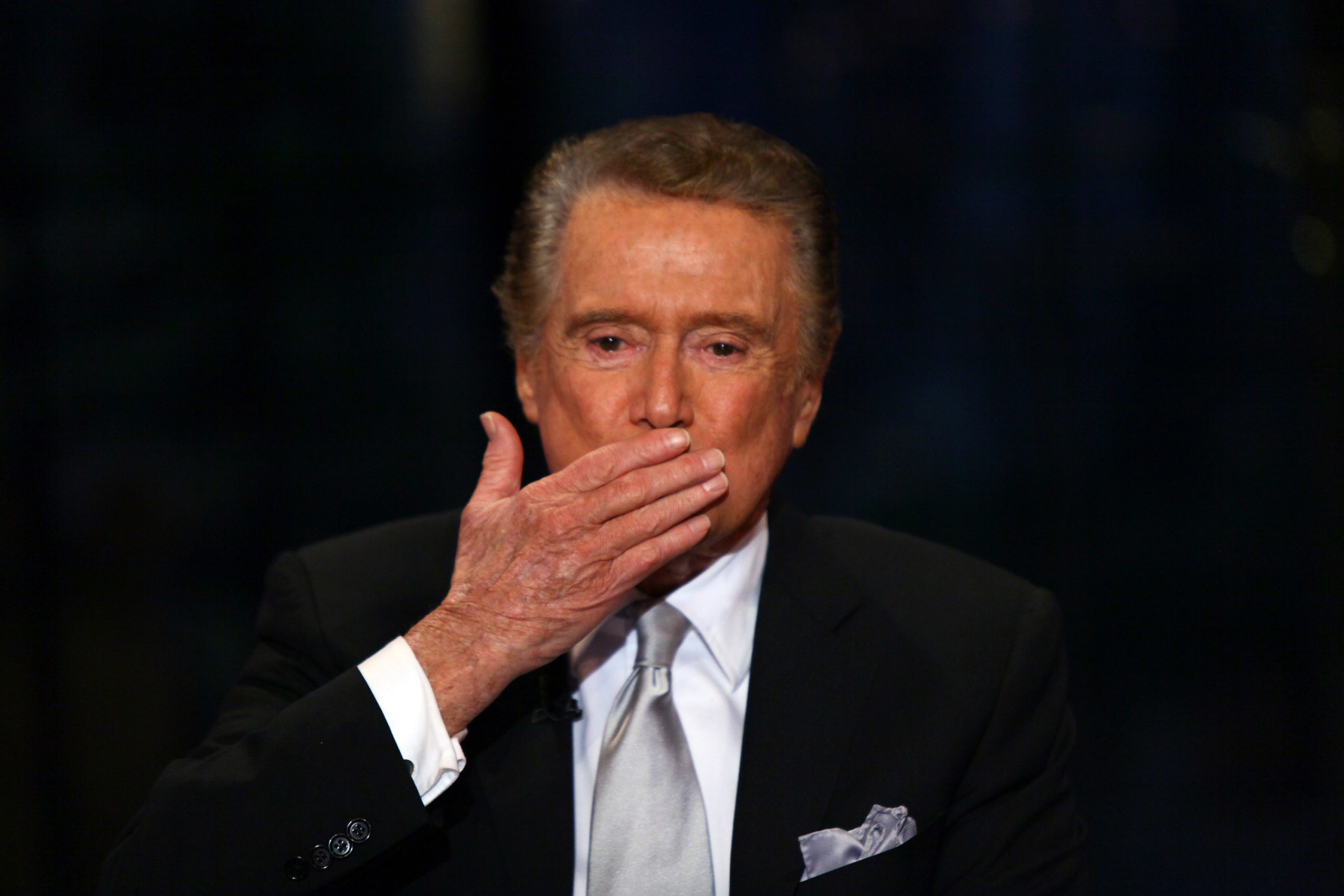 Regis Philbin is seen on set during the final show of 'Live! with Regis and Kelly' on Nov. 18, 2011, in New York City.