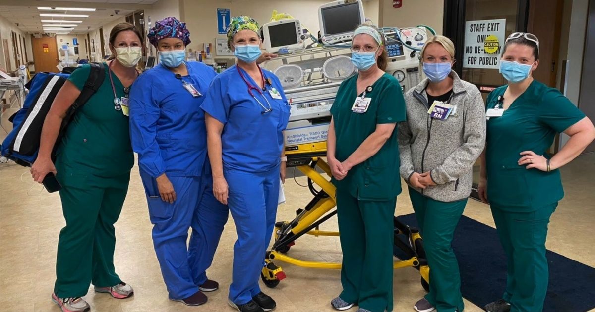 A team made up of nurses, a neonatal nurse practitioner and respiratory therapists made the three-hour round-trip trek to bring four NICU babies to a safer hospital.