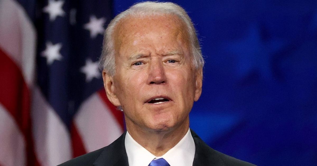 Democratic presidential nominee Joe Biden delivers his acceptance speech during the Democratic National Convention from the Chase Center in Wilmington, Delaware, on Aug. 20, 2020.