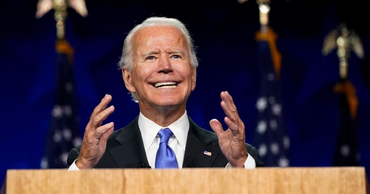 Democratic presidential nominee former Vice President Joe Biden speaks during the fourth day of the Democratic National Convention on Aug. 20, 2020, at the Chase Center in Wilmington, Delaware.