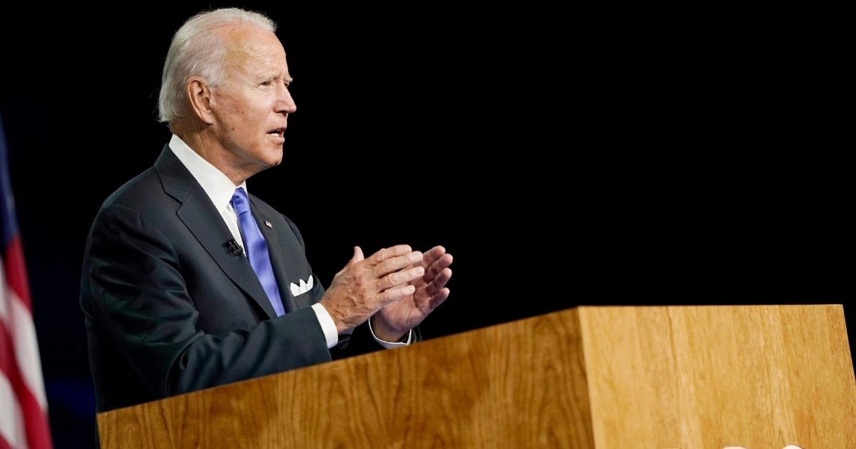 Democratic presidential nominee former Vice President Joe Biden speaks during the fourth day of the Democratic National Convention on Aug. 20, 2020, at the Chase Center in Wilmington, Delaware.