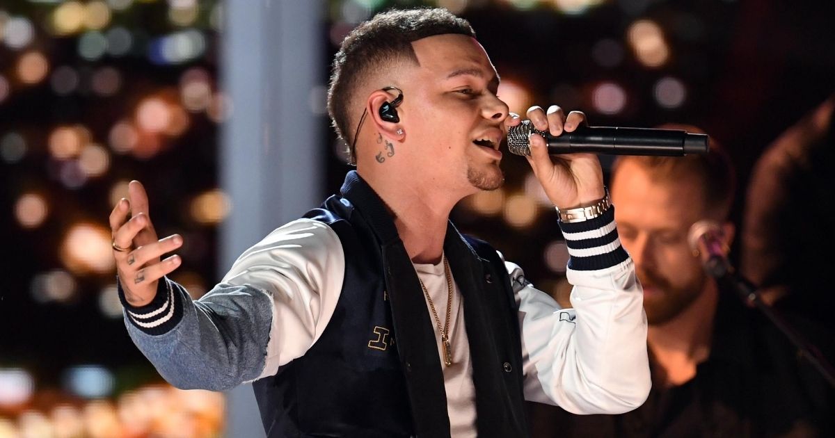 Country singer Kane Brown is pictured at a concert in Las Vegas in 2019.