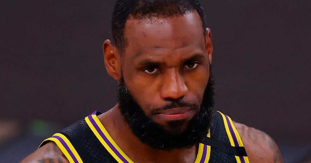 LeBron James of the Los Angeles Lakers looks on against the Portland Trail Blazers in Game 4 of their Western Conference playoff series at AdventHealth Arena at the ESPN Wide World of Sports Complex in Lake Buena Vista, Florida, on Aug. 24, 2020.