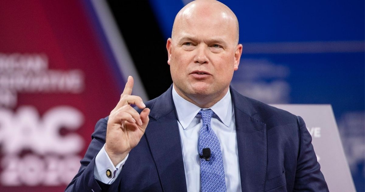 Matthew Whitaker, the former acting U.S. attorney general, speaks during the Conservative Political Action Conference 2020 hosted by the American Conservative Union on Feb. 28, 2020, in National Harbor, Maryland.
