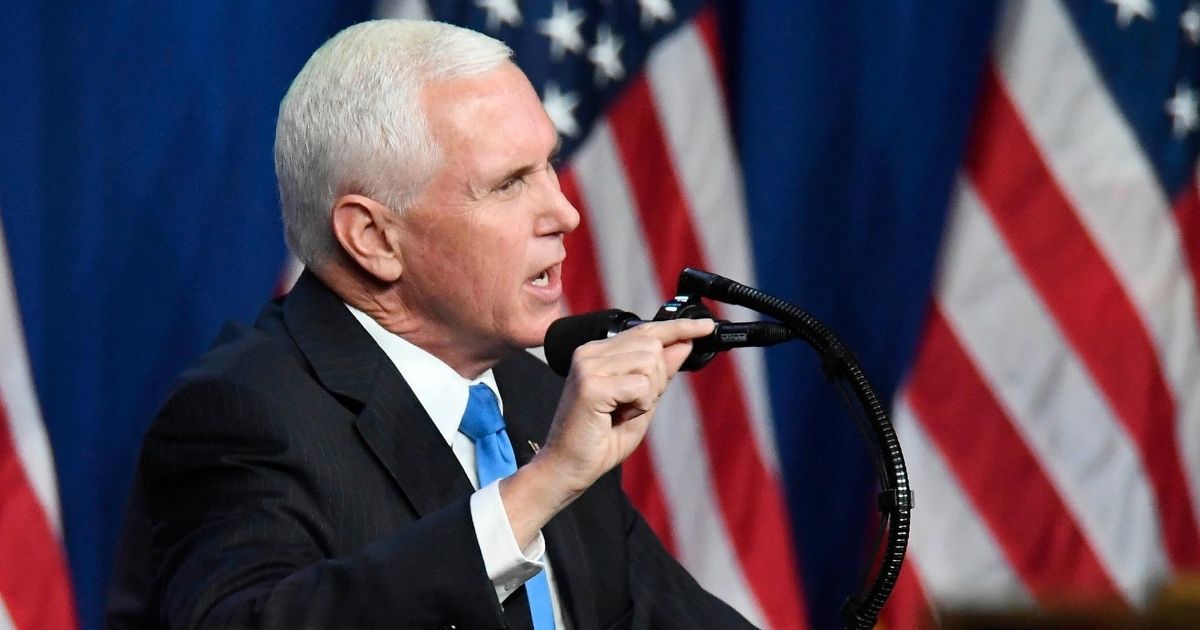 Vice President Mike Pence speaks on the first day of the Republican National Convention at the Charlotte Convention Center on Aug. 24, 2020, in Charlotte, North Carolina.