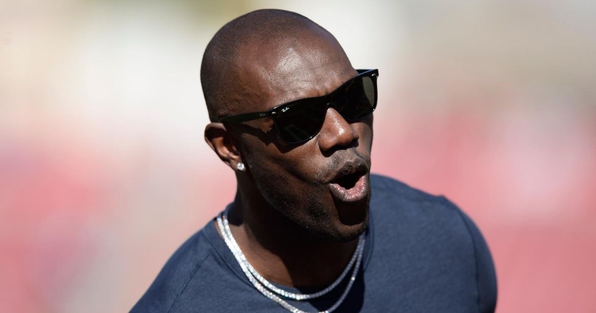 Former NFL wide receiver Terrell Owens is seen before an NFL football game between the Tampa Bay Buccaneers and the Indianapolis Colts on Dec. 8, 2019, in Tampa, Florida.