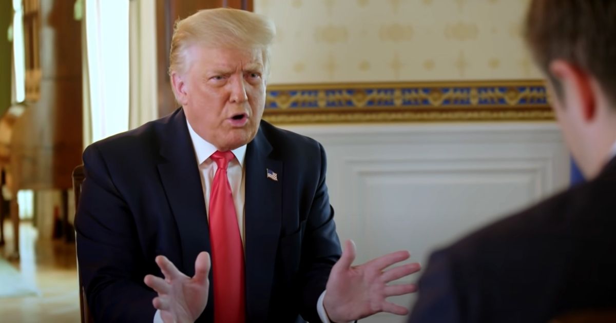 President Donald Trump speaks to Axios reporter Jonathan Swan.