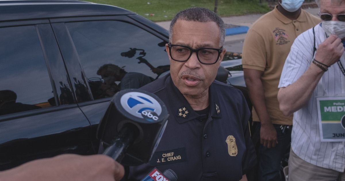 Detroit Police Chief James Craig, pictured speaking at the scene of a June 3 protest.