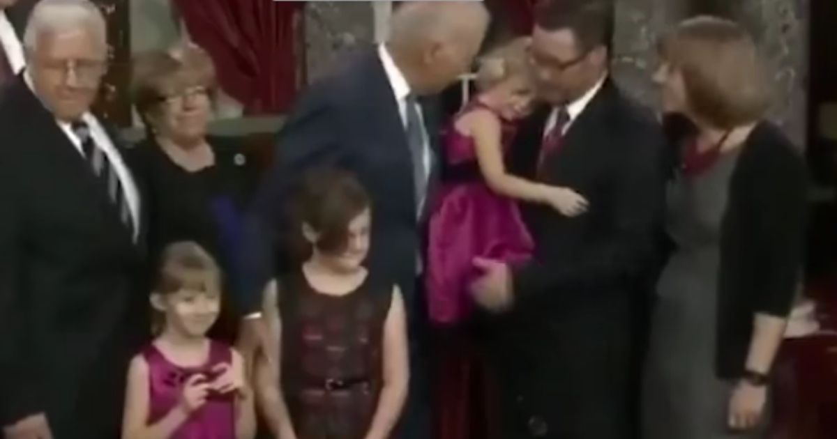 An excerpt from the 'Creepy Joe Biden's Creepiest Hits' video being shared by Donald Trump Jr. on social media.