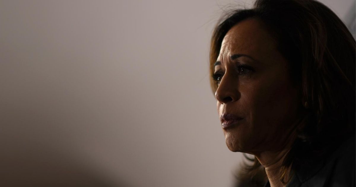 Democratic Sen. Kamala Harris of California speaks to the media during a town hall at Eastern State Penitentiary on Oct. 28, 2019, in Philadelphia.