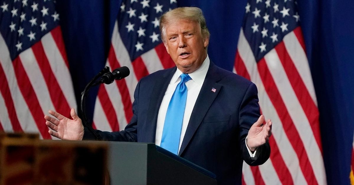 President Donald Trump speaks on the first day of the Republican National Convention at the Charlotte Convention Center on Aug. 24, 2020, in Charlotte, North Carolina.