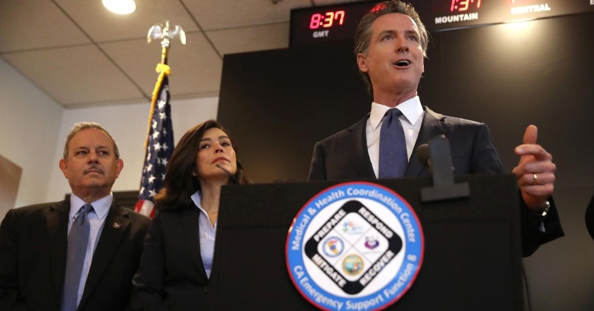 California Gov. Gavin Newsom speaks during a news conference in Sacramento on Feb. 27, 2020, about the state's response to COVID-19.