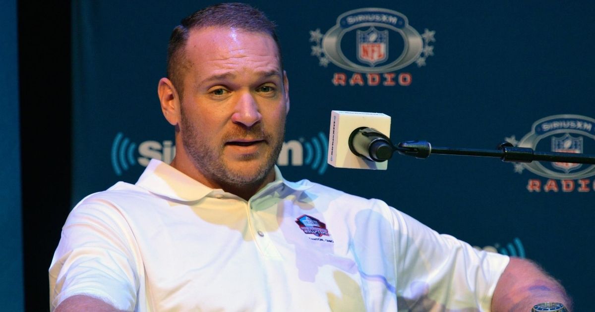 Chicago Bears legend Brian Urlacher speaks during a SiriusXM event at the Zimmerman Symphony Center in Canton, Ohio, on Aug. 3, 2018.