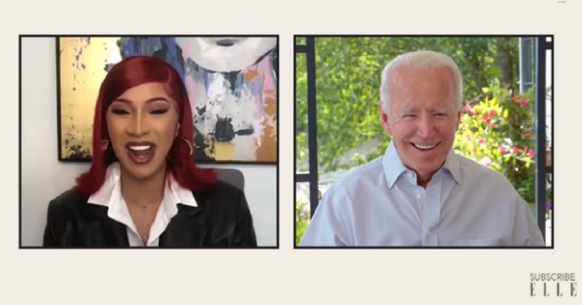 Rapper Cardi B interviews former Vice President Joe Biden by video call.
