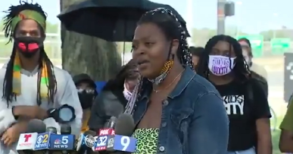 Chicago activist Taylore Norwood addresses a news conference Aug. 16.
