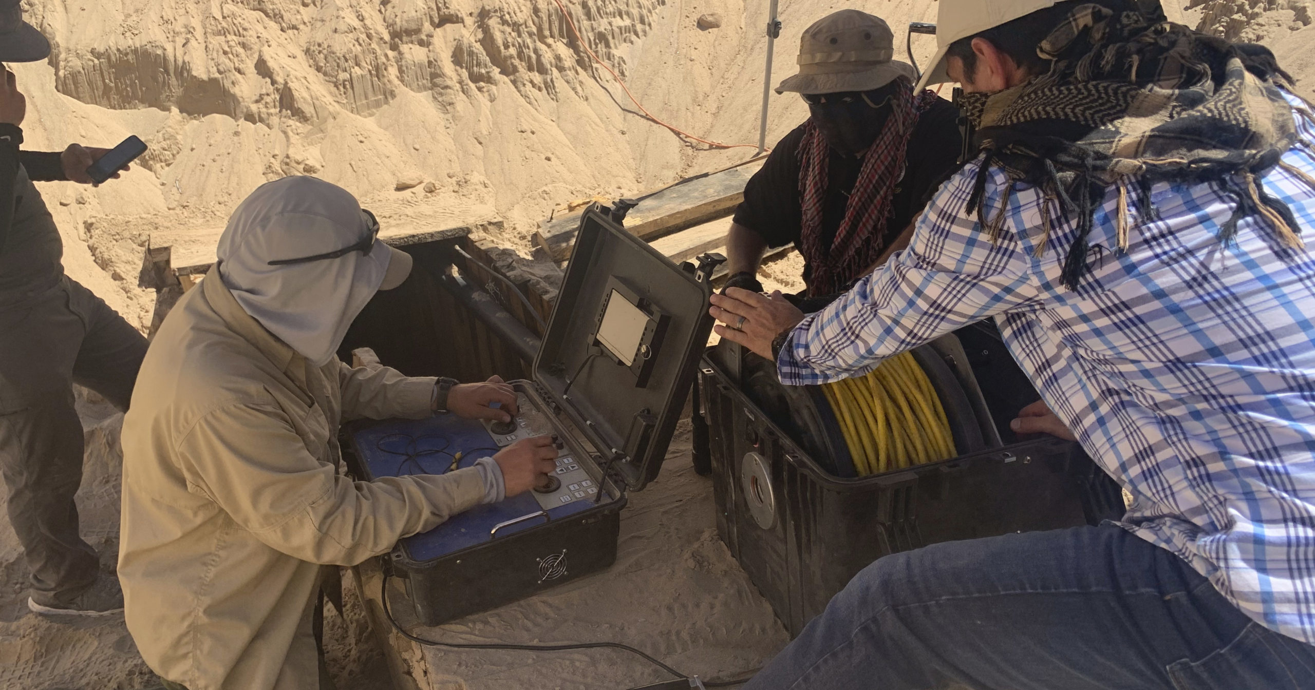 In this undated photo provided by U.S. Immigration and Customs Enforcement, excavation work continues at a site of an incomplete tunnel intended for smuggling found stretching from Arizona to Mexico.